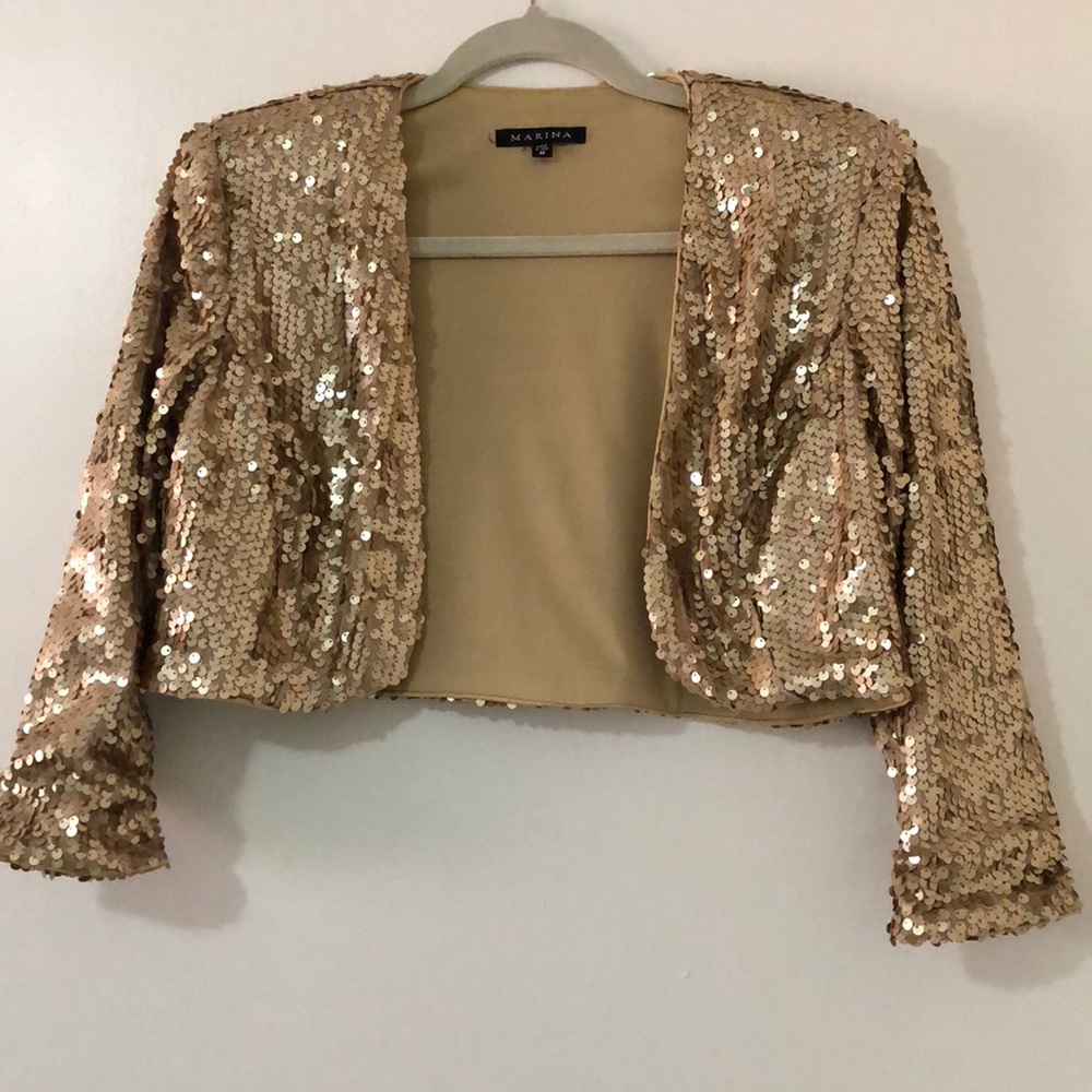 Gold sequins bolero jacket